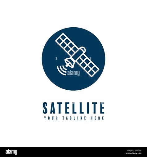 satellite silhouette vector design, satellite logo isolated on white ...