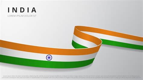 Premium Vector | Flag of india. realistic wavy ribbon with indian flag ...