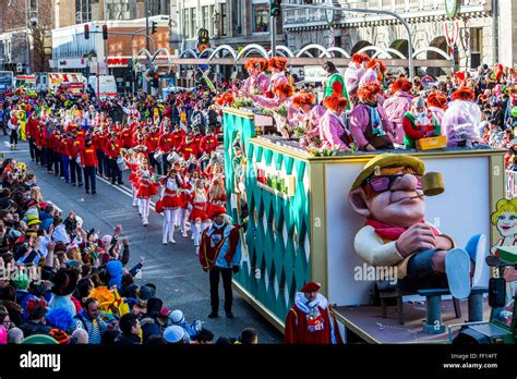 Street carnival parade and party in Cologne, Germany, at Carnival ...