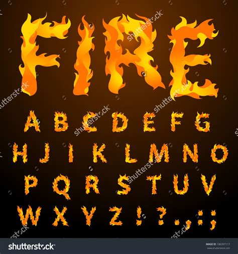 Fire Alphabet Fonts