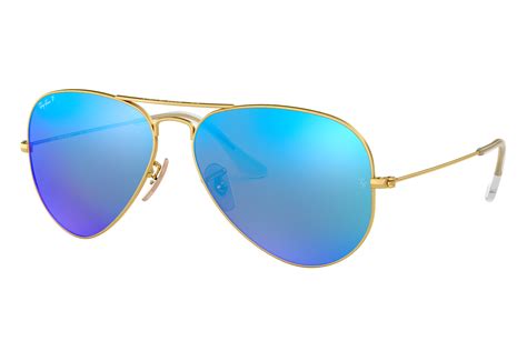 Aviator Flash Lenses Sunglasses in Gold and Blue - RB3025 | Ray-Ban® US