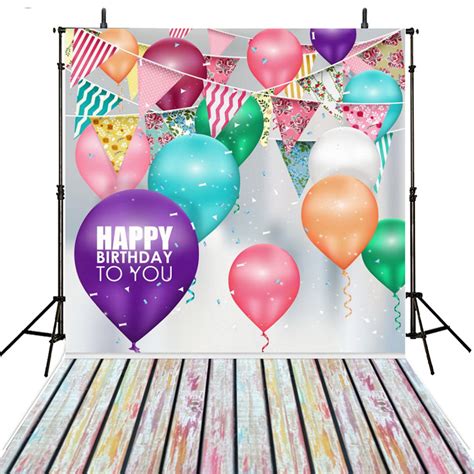 8x10 photo booth backdrop birthday Party happy birthday balloons photo ...