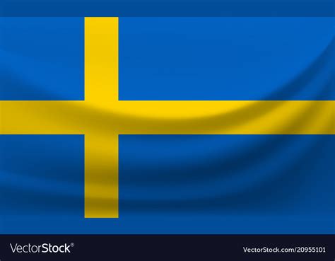 Waving national flag of sweden Royalty Free Vector Image