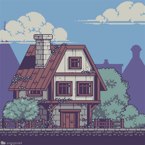 Timber-framed medieval house : PixelArt | Pixel art games, Pixel art ...