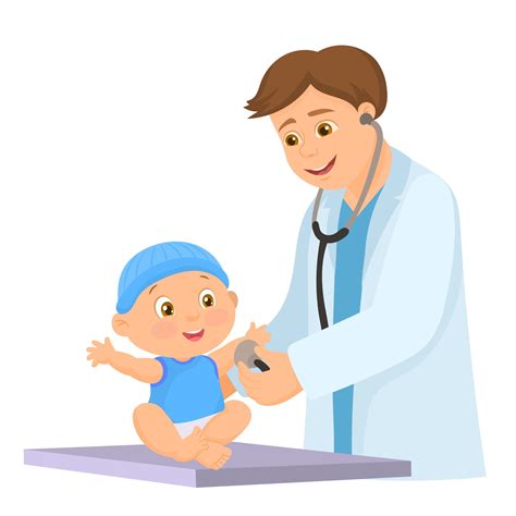 0365Pediatrician with baby, doctor exam baby in hospital 5234936 Vector ...