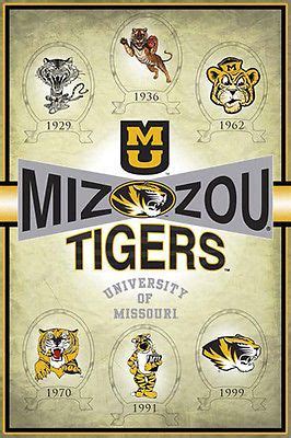 Amazing MIZZOU TIGERS University of Missouri Historic Team Logos ...