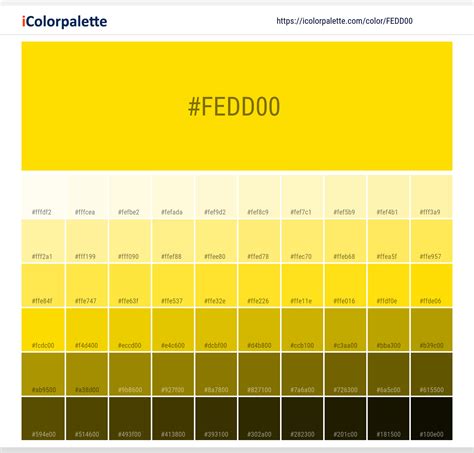 Pantone Yellow C Color | Hex color Code #FEDD00 information | Hsl | Rgb ...