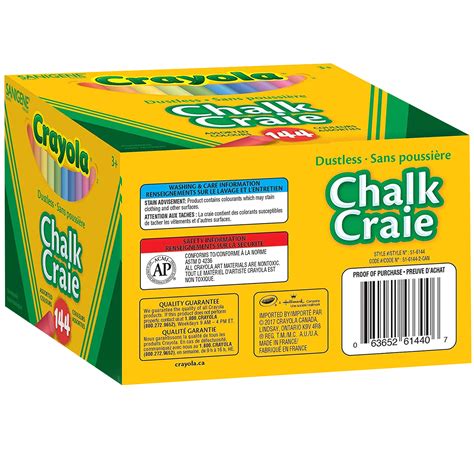 Crayola Dustless Chalk, Assorted Colours, 144/BX | Grand & Toy