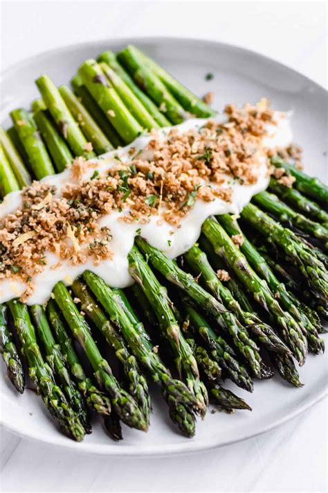 Broiled Asparagus with Parmesan Cheese Sauce - Delicious Little Bites