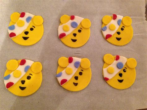 Pudsey cake toppers ready for Friday. | Cupcakes decoration, Fondant ...