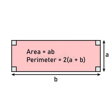 Perimeter and Area of Rectangle Formula. Stock Vector - Illustration of ...