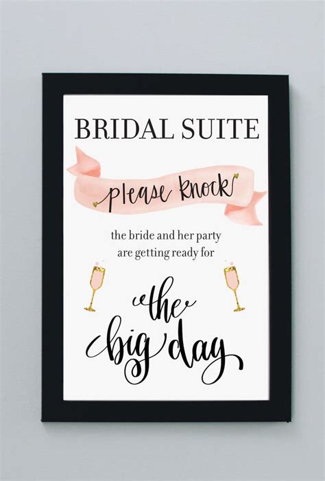 Bridal Suite Sign for Wedding Day Please Knock Getting Ready Sign ...