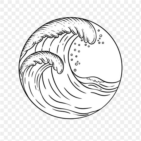 Ocean Waves Clip Art Black And White