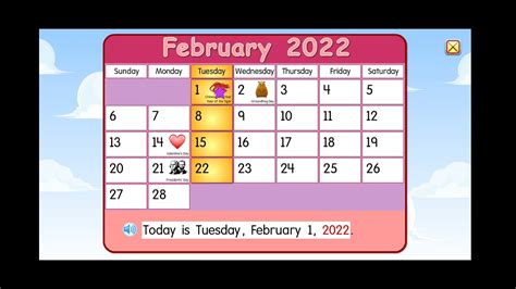 Starfall Calendar February 2022. - YouTube