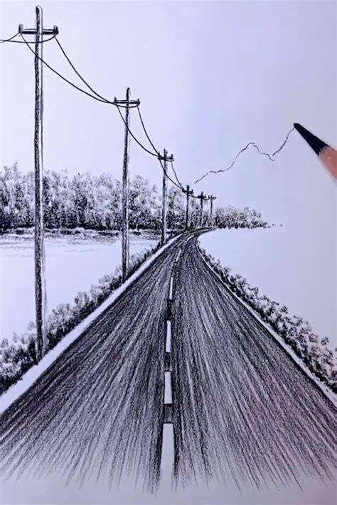 pencil drawings of roads - toyotasiennawheelchairvan