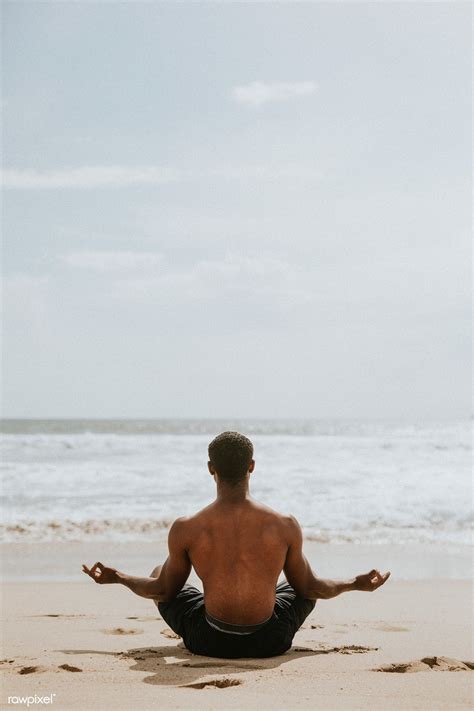 Black man meditating at the beach | premium image by rawpixel.com # ...