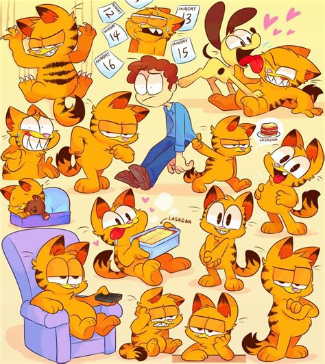 Garfield | Cartoon character design, Cartoon art styles, Cartoon art