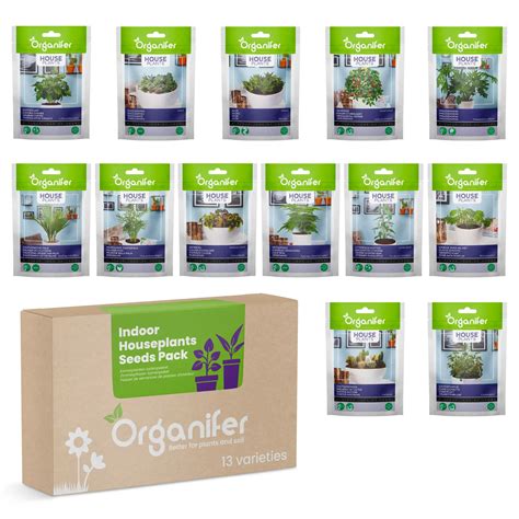 Indoor Plant Seed Packet - 13 Varieties - Organifer