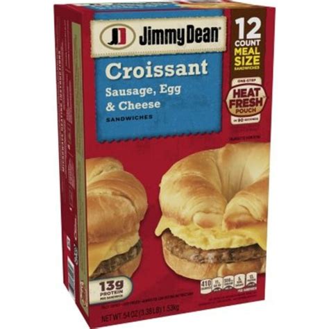 Jimmy Dean Sausage, Egg & Cheese Croissant Sandwiches, Frozen (54 oz ...