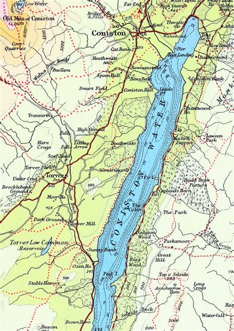 Lake District Coniston Map Greetings Card By A Northern Life ...