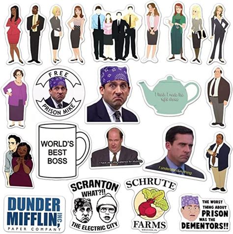 50 Pcs the Office TV Show Funny Cartoon Stickers Waterproof Decals for ...