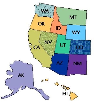 West Region Map Of The United States - United States Map