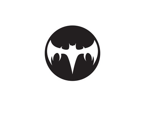 Bat black logo template white background icons app 579580 Vector Art at ...