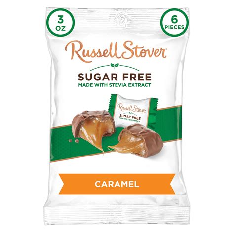 RUSSELL STOVER Sugar Free Caramel Chocolate Candy, 3 oz. bag (≈ 6 ...