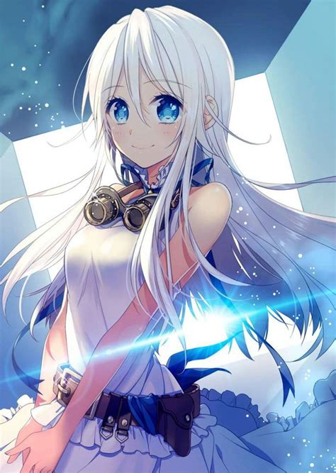 White hair with blue eyes anime girls | Anime Amino