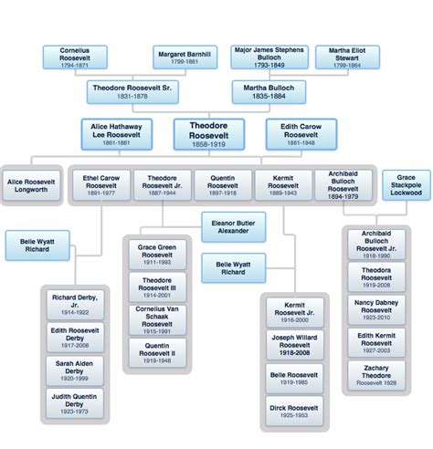 Theodore Roosevelt Family History - President Genealogy