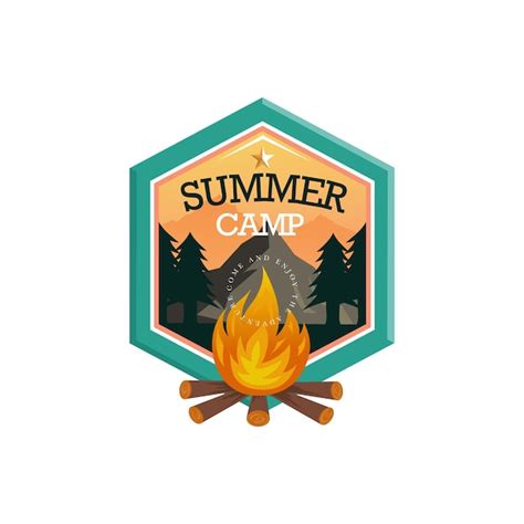 Free Vector | Mountain logo badges for summer camp