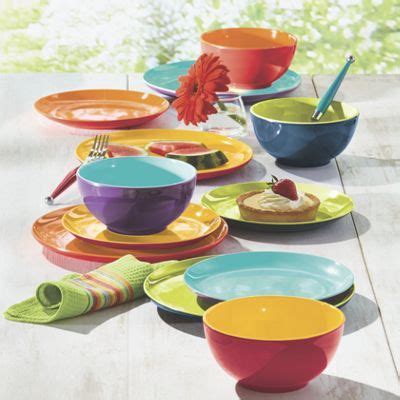 12-Piece Assorted Mighty Melamine Dinnerware Set from Through the ...