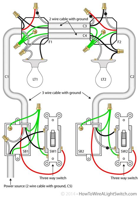 electrical - 3 way switch lighting 2 bulbs with independent on/off ...