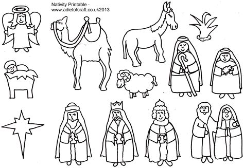 Nativity Scene Coloring Pages Printables | Nativity coloring pages ...