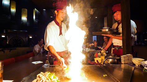 Teppanyaki LOBSTER & STEAK - Amazing Knife Skills and Fire Cooking in ...