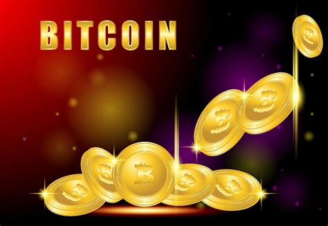 Bitcoin cryptocurrency poster design flying illustration 11936434 ...