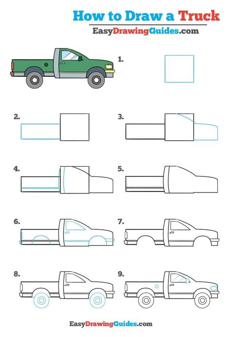 How to Draw a Truck – Really Easy Drawing Tutorial | Drawing tutorial ...