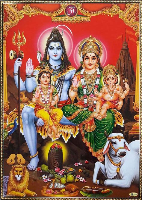 Shiva with His Family, Parvati Ganesha Murugan (via ebay: Indian_ash ...