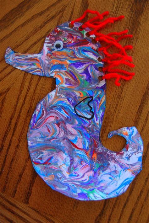 Seahorse Craft for Kids with Lacing Practice | Seahorse crafts, Under ...