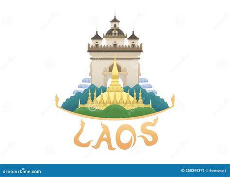 Laos Travel Logo stock image. Illustration of blue, asean - 250399371