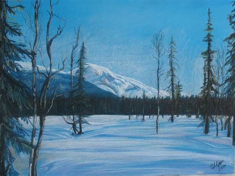 "Winter" Drawing | Landscape drawings, Original landscape, Winter drawings