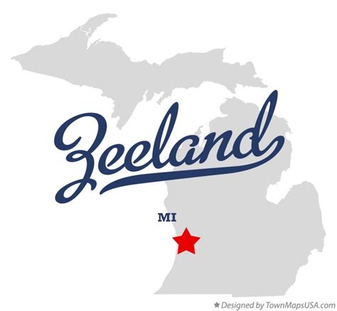 Map of Zeeland, MI, Michigan