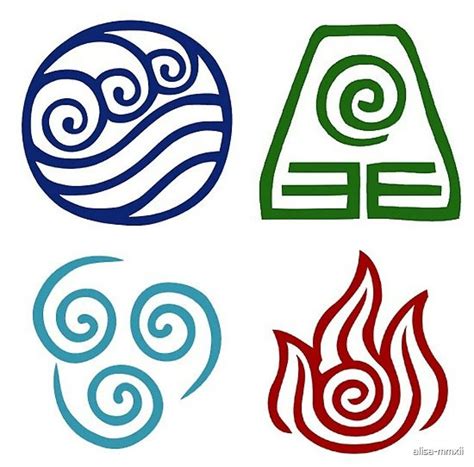 Avatar Element Symbols Tattoo - Printable Calendars AT A GLANCE