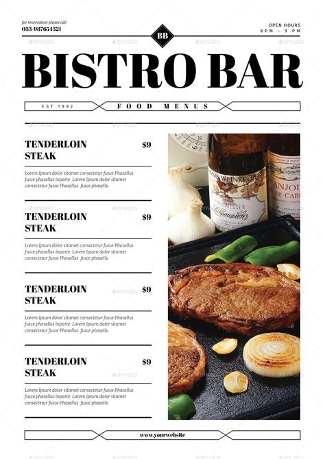 Newspaper Style Food Menus Preview | Food menu, Food menu design, Food