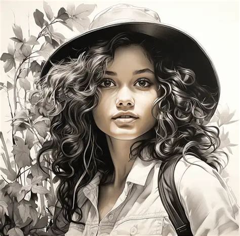 Realistic Portrait Girl Drawing Stable Diffusion prompt - Midjourney