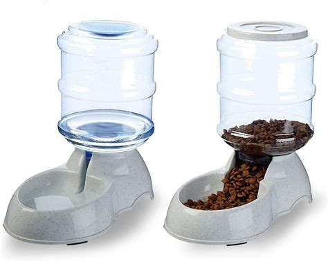 Pet Feeder and Waterer – Self Dispensing Gravity Automatic Feeder ...