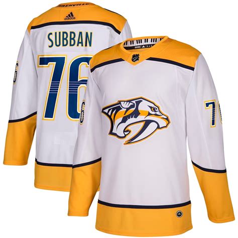 PK Subban Nashville Predators adidas Away Authentic Player Jersey - White