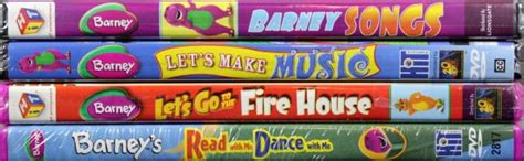 Barney 4 NEW DVDs Barney Songs, Let’s Make Music, Fire House, Read ...