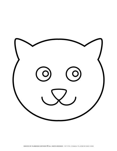 Cat Face Outline - FREE Printable Template | Planerium