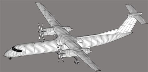 3d model bombardier dash 8 q400